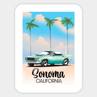 Sonoma, California Travel poster Sticker